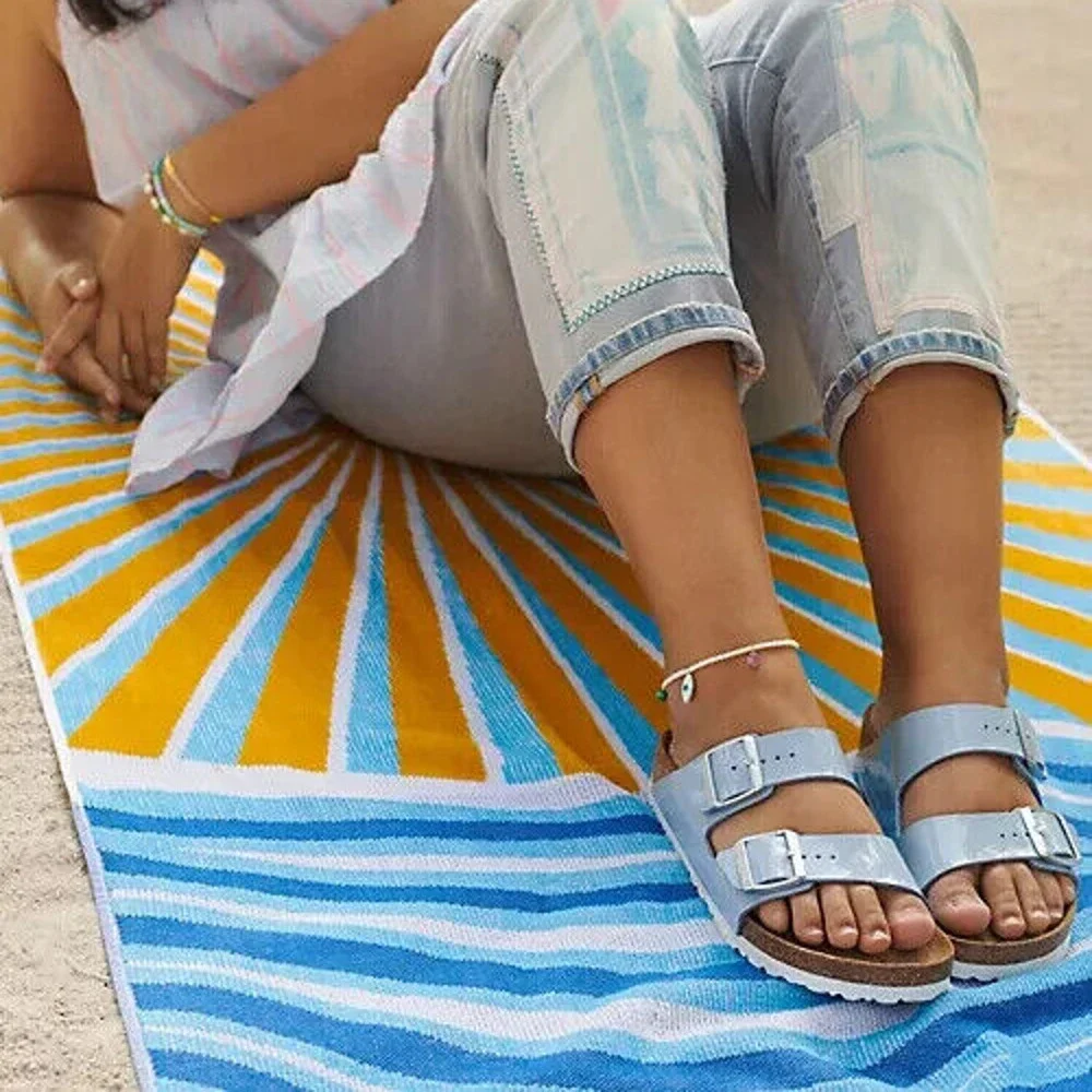 Birkenstock Arizona Big Buckle Birko-Flor Patent Dove Blue Size 37 US Women's 6 - Picture 11 of 11